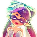  accessory animal_humanoid anthro bare_shoulders blush bow_accessory bow_ribbon callie_(splatoon) cephalopod cephalopod_humanoid clothing ear_piercing ear_ring eyes_closed female gloves hair hair_accessory hair_bow hair_ribbon handwear humanoid humanoid_pointy_ears inkling long_hair low_res marine marine_humanoid markings mikeinel mole_(marking) mollusk mollusk_humanoid nintendo open_mouth piercing ribbons ring_piercing solo splatoon tagme 