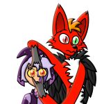  absurd_res anthro canid canine deity demon duo fox green_eyes hi_res humanoid hybrid lord_altair_(sporealtair) male mammal parody red_eyes sporealtair the_collector_(the_owl_house) wings 