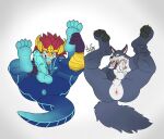  alex0731 anus aurelion_sol_(lol) butt duo genitals hi_res holding_penis league_of_legends male male/male muscular paws penis presenting riot_games tail tongue warwick_(lol) 