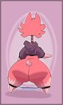  absurd_res alien anthro big_butt bottom_heavy bottomless bottomless_female butt catrobis clothed clothing felid female fur hi_res huge_butt huge_hips huge_thighs lucy_rosehorn maddeku mammal pink_body pink_fur rear_view solo thick_thighs wide_hips 