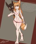  2023 5_toes breasts clothing colored_sketch dialogue digital_media_(artwork) digitigrade dipstick_tail feet female fur genitals hair hi_res holo_(spice_and_wolf) human mammal markings mask nude orange_body orange_fur pale_skin panties propositioning requested_sex signature simple_background sketch small_breasts solo speech_bubble spice_and_wolf sprrigs- tail tail_markings talking_to_viewer toes tugging_clothing underwear white_body white_fur white_tail_tip 