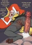 akitokit anthro anthro_penetrated anus bodily_fluids braixen dialogue female fur generation_6_pokemon genital_fluids genitals hi_res human human_on_anthro human_penetrating human_penetrating_anthro human_penetrating_female humanoid_genitalia humanoid_penis imminent_sex interspecies larger_male male male/female male_on_anthro mammal nintendo penetration penis pokemon pokemon_(species) pokephilia pussy pussy_juice red_eyes red_nose sex size_difference text white_body white_fur yellow_body yellow_fur 