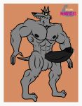  angry_eyes anthro balls big_balls big_penis black_nipples black_penis canid canine erection genitals grey_body hi_res huge_penis jackbox_games male mammal mccraghs_muscles monster_seeking_monster muscular muscular_anthro muscular_male nipples penis sharp_teeth simple_background solo teeth were werecanid werecanine werewolf 