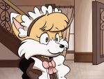  animated animated_meme canid canine clothing fox khloe_prower maid_headdress maid_uniform mammal meme trevor-fox uniform 