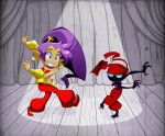  bandanna barefoot breasts clothing dancing ear_piercing ear_ring feet female footwear genie hair hi_res humanoid humanoid_pointy_ears kerchief long_hair male not_furry piercing ponytail purple_hair ring_piercing scottforester17 shantae shantae_(series) smile solo tinkerbat wayforward 