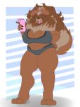  absurd_res anthro big_breasts bottle bottled_water bottomwear bra breasts canid canine canis chubby_female clothing container domestic_dog excessive_fluff female fluffy gym_bottomwear gym_clothing gym_shorts hair hair_over_eyes hand_on_hip hi_res holding_bottle holding_container holding_object juno_(charliecorvinus) levitatingsushi livestock_guardian_dog mammal molosser mountain_dog navel open_mouth pastoral_dog raised_tail shorts solo sports_bra sportswear tail thick_thighs tibetan_mountain_dog underwear 
