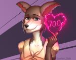  &lt;3 2023 absurd_res anthro beastars blue_eyes blush breasts brown_body brown_fur canid canine canis clothed clothing digital_media_(artwork) female fur hi_res juno_(beastars) looking_at_viewer mammal open_mouth scarlet_side simple_background smile solo white_body wolf 