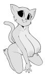  anthro bethesda_softworks big_breasts breasts dbaru female hi_res huge_breasts katia_managan kneeling looking_at_viewer monochrome nipples prequel_adventure sagging_breasts smile solo tail the_elder_scrolls webcomic 