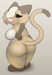  anthro big_breasts big_butt breasts butt digital_media_(artwork) domestic_cat felid feline felis female foxball fur gatto_(kitty_pride) hair happy hi_res kitty_pride looking_back mammal nude overweight simple_background smile solo standing tail thick_thighs wide_hips 