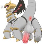  altered_forme_giratina anus backsack balls big_penis black_sclera blush bored_draggy18 erection feral generation_4_pokemon genitals giratina grey_body hi_res humanoid_genitalia humanoid_penis legendary_pokemon male multi_leg multi_limb nintendo open_mouth penis pokemon pokemon_(species) raised_tail red_eyes solo tail 