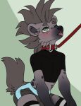  anthro begging begging_for_sex bottomwear clothing collar crop_top hyena leash leash_pull leashed_collar male mammal shirt shorts sketchingerrror_(artist) solo tight_bottomwear tight_clothing tight_shirt tight_shorts tight_topwear topwear 