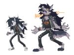  2023 adventure_time anthro anthrofied biped black_body black_fur black_hair bracelet canid canine cartoon_network claws clothing collar digital_media_(artwork) fangs finger_claws fur grey_body grey_fur hair hi_res humanoid humanoid_to_anthro jewelry long_hair mammal marceline_abadeer shirt simple_background spiked_bracelet spiked_collar spikes tank_top teeth telson toe_claws topwear torn_clothing transformation vest were werecanid werecanine werewolf white_background 