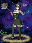  absurd_res bottomwear ckom clothing corset dressari drone glowing hi_res lingerie lisa_miller_(ckom) magic magic_user mammal procyonid raccoon septer skirt space star technology topwear witch 