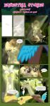  absurd_res alice_goldenfeather_(estories) anthro black_border blurred_character blurry_vision border breaking_the_fourth_wall chimera crossed_arms dialogue discord_(mlp) draconequus duo ears_down ears_up equid equine estories everfree_forest eyes_closed female feral friendship_is_magic frown fuzzy hasbro hi_res light male mammal my_little_pony no_cutiemark one_eye_closed outside pegasus pivoted_ears plant simple_background sunlight tree unconscious unconscious_female wake_up waking_up white_background wings 