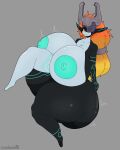  absurd_res areola armor big_breasts big_butt breasts butt female fused_shadow green_areola green_nipples hair headgear helmet hi_res huge_breasts huge_butt huge_thighs humanoid humanoid_pointy_ears hyper hyper_breasts hyper_butt hyper_thighs imp looking_at_viewer markings midna multicolored_body nintendo nipples one_eye_obstructed orange_hair red_eyes smile solo stemingbunbun the_legend_of_zelda thick_thighs twili twilight_princess two_tone_body yellow_sclera 