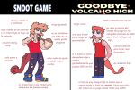  anthro bottomwear clothed clothing colored dinosaur dromaeosaurid goodbye_volcano_high hair hi_res male meme pants reed_(gvh) reptile scalie smoking snoot_game solo sovering spanish_text standing tail text theropod torn_bottomwear torn_clothing torn_pants velociraptor 