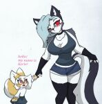  anthro big_breasts blush breasts comic duo english_text female greeting helluva_boss hi_res kyrie kyrie_wilde loona_(helluva_boss) pace-maker small_waist text thick_thighs wide_hips 