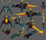  3d colored_skin dragon green_skin league_of_legends mecha mecha_aurelion_sol non-web_source orange_eyes robot tail 