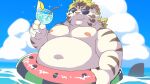  anthro belly cocktail_glass container cup drinking_glass eyewear felid fur glass glass_container glass_cup hi_res licho_(tas) lifewonders male mammal musclegut navel nipples pantherine pecs ptcmtr solo striped_body striped_fur stripes sunglasses swim_ring swimming tiger tokyo_afterschool_summoners white_body white_fur 