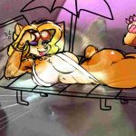  activision anthro barefoot big_breasts bikini blonde_hair breasts butt clothing crash_bandicoot_(series) crash_team_racing_(series) crash_team_racing_nitro-fueled feet female fur glistening glistening_butt glistening_eyes hair hi_res isabella_bandicoot long_hair one_eye_closed paws sling_bikini solo stupidretard swimwear wink 