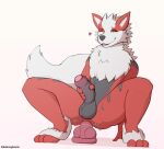  &lt;3 anal anal_penetration anthro arcanine balls biped canid canine dabelette dildo dildo_in_ass dildo_insertion erection foreskin fur generation_1_pokemon genitals hi_res male mammal masturbation nintendo nude object_in_ass penetration penile penile_masturbation penis pokemon pokemon_(species) red_body sex_toy sex_toy_in_ass sex_toy_insertion simple_background solo white_background white_body white_fur 