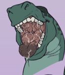  aker_(rouenalmer) anthro brontosaurus detailed_tongue dinosaur diplodocid faustoxiii feral long_neck male male/male open_mouth reptile rouenalmer sauropod scalie solo spotted_tongue teeth tongue tongue_love vore 