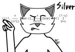  anthro black_and_white domestic_cat felid feline felis hi_res humanoid lying male mammal math monochrome on_front pencil_(object) silver_(silverinporn) silverinporn simple_background simple_character simple_eyes simple_face solo thinking writing_text 