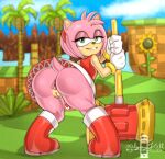  2023 amy_rose anus butt eulipotyphlan female genitals hedgehog looking_at_viewer lucas.mist mammal presenting presenting_anus presenting_hindquarters presenting_pussy pussy sega smile sonic_the_hedgehog_(series) standing teenager young 