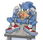  absurd_res anthro anus balls bound clothing cross-popping_vein erection eulipotyphlan footwear furniture genitals hedgehog hi_res humanoid_genitalia humanoid_penis male mammal nipples on_table penis sega shoes solo sonic_the_hedgehog sonic_the_hedgehog_(series) sonicinmind spread_legs spreading table 