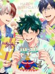  4boys ^_^ all_might artist_name bakugou_katsuki balloon birthday birthday_cake blonde_hair blue_eyes blue_hair blue_jacket blue_shirt blush boku_no_hero_academia box brown_eyes cake closed_eyes collared_shirt commentary_request confetti dark_blue_hair dated food freckles gift gift_box glasses green_hair green_shirt hair_between_eyes hands_up happy_birthday heterochromia highres holding holding_eyewear holding_gift iida_tenya jacket male_focus midoriya_izuku multicolored_hair multiple_boys open_clothes open_jacket open_mouth over-rim_eyewear purple_eyes red_eyes red_hair round_teeth salt_-_siomsb semi-rimless_eyewear shirt short_hair short_sleeves signature smile spiked_hair split-color_hair teeth todoroki_shouto tongue two-tone_hair upper_body upper_teeth_only v-shaped_eyebrows white_hair white_shirt wing_collar 