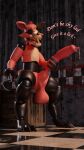  3d_(artwork) animal_genitalia animatronic anonymousfm anthro balls bodily_fluids canid canine cum dialogue digital_media_(artwork) english_text erection eye_patch eyewear five_nights_at_freddy&#039;s five_nights_at_freddy&#039;s_2 fox genital_fluids genitals hair hi_res holding_penis leaking_cum looking_at_viewer machine male mammal nude open_mouth penis robot saggy_balls scott_cawthon scottgames sitting solo teeth text tongue tongue_out withered_foxy_(fnaf) 