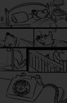  2022 alarm_clock anthro bed canid canine clock comic detailed_background disney female fox furniture hi_res lamp mammal monochrome mrs._wilde night phone pillow red_fox solo sound_effects tangerine_(artist) text zootopia 