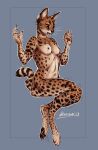  anthro breasts felid feline felis female furry mammal nipples nude serval solo wildcat 