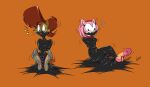  amy_rose_the_werehog anthro archie_comics bdsm bondage bound clothing duo feet female gag gagged hi_res legwear levvvar liquid_latex rubber sally_acorn sega sonic_the_hedgehog_(archie) sonic_the_hedgehog_(comics) sonic_the_hedgehog_(series) sticky stockings struggling 