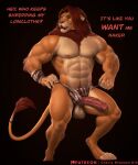  2023 abs anthro balls biped black_background bottomwear bulge cherry_blossom_kid claws clothing digital_media_(artwork) digitigrade disney english_text erection felid finger_claws fur genitals hair hi_res humanoid_genitalia humanoid_penis lion loincloth male mammal mane muscular muscular_anthro muscular_male nipples open_mouth orange_body orange_fur pantherine paws pecs penis red_hair red_mane simba_(the_lion_king) simple_background solo standing step_pose tail tail_tuft tan_body tan_fur text the_lion_king torn_loincloth tuft whiskers yellow_eyes 