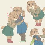  &lt;3 anthro clothed clothing duo eating ekaki510 embrace female footwear ground_squirrel hug kemono leash mammal prairie_dog rodent sciurid shoes 