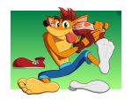  activision bandicoot barefoot clothing crash_bandicoot crash_bandicoot_(series) feet footwear hi_res male mammal marsupial ricowolfdog socks solo 