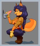  absurd_res anthro big_breasts breasts canid canine carmelita_fox clothed clothing crouching ctankomega disembodied_penis duo female fox genitals glory_hole handjob hi_res male male/female mammal open_clothing open_topwear penile penis sex simple_background sly_cooper_(series) sony_corporation sony_interactive_entertainment sucker_punch_productions topwear 