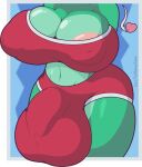  &lt;3 anthro balls big_balls big_breasts big_bulge big_penis breasts bulge clothed clothing faceless_character faceless_intersex flaccid genitals green_body green_skin gynomorph hi_res huge_balls huge_breasts huge_bulge huge_penis hyper hyper_balls hyper_bulge hyper_genitalia hyper_penis intersex lily_(thisnameistaken) midriff navel nipple_outline not_furry penis red_clothing red_underwear reptile scalie simple_background solo thick_thighs thisnameistaken topwear tube_top turtle underwear underwear_only wide_hips 