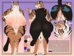  absurd_res anthro areola bengal_tiger big_breasts big_butt breasts butt disembodied_hand felid female genitals ghost_hands hi_res huge_breasts huge_butt looking_back mammal mature_female model_sheet nipples nude open_mouth overweight overweight_female pantherine pussy securipun simple_background solo spread_butt spreading standing tail text tiger yawn yuliana_(securipun) 