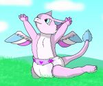  diaper dragon fairy_dragon field furry hi_res infantilism pink 