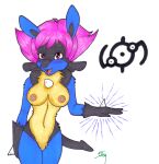 after_transformation alternate_species anthro aroused aroused_face aroused_smile aura bedroom_eyes big_breasts black_body black_fur blue_body blue_fur blush breasts canid canine canis emblem enjoying female fingers fur generation_2_pokemon generation_4_pokemon gym_leader hair ivanks looking_at_viewer lucario mammal maylene_(pokemon) narrowed_eyes nintendo nipples nude open_mouth pink_hair pokemon pokemon_(species) pubes red_eyes seductive short_hair simple_background solo spikes spikes_(anatomy) standing tail tan_body tan_fur tongue unown_(pokemon) white_background wolf 
