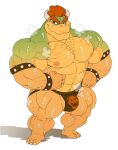  2023 abs absurd_res anthro armband barazoku barefoot biceps big_bulge big_muscles bodily_fluids body_hair bowser bracelet bulge chest_hair claws clothed clothing deltoids dumbandgreen eyebrows feet flexing hair hi_res horn huge_muscles huge_thighs jewelry jockstrap jockstrap_only koopa looking_at_viewer male manly mario_bros muscular muscular_anthro muscular_male musk navel nintendo nipples non-mammal_nipples pecs quads scalie shadow simple_background smile solo spiked_armband spiked_bracelet spikes standing sweat the_super_mario_bros_movie thick_thighs topless topless_anthro topless_male underwear underwear_only vein veiny_muscles white_background 