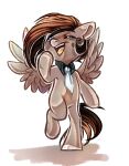  ambiguous_gender byemyfriends equid equine feathered_wings feathers feral hasbro hi_res mammal my_little_pony necktie pegasus simple_background solo white_background wings 