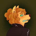  anthro canid canine canis clothing ear_piercing ear_ring fangs female funkybirddude_(artist) gynomorph hair humanoid icon iconography intersex jacket leather leather_clothing leather_jacket leather_topwear mammal piercing ponytail rendered ring_piercing scoff smile smirk solo teeth topwear wolf 