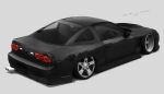  black_car car dated grey_background highres motor_vehicle nissan nissan_180sx nissan_s13_silvia nissan_sileighty nissan_silvia no_humans original stance_(vehicle) suimagi vehicle_focus 