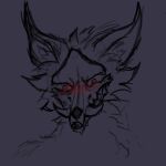  anthro blush fangs haze hi_res male maslina sketch skulldog_(species) solo teeth 