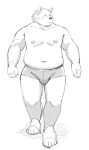  2023 anthro belly bulge clothing kemono male moobs navel nipples overweight overweight_male solo sv_grart underwear walking 