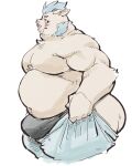  anthro belly biceps bulge butt exe_exem gouryou lifewonders male mammal musclegut muscular_arms pecs pulling_up_pants snout solo suid suina sus_(pig) tokyo_afterschool_summoners wild_boar 