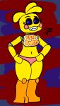  abstract_background absurd_res animatronic cevon_is_here female five_nights_at_freddy&#039;s five_nights_at_freddy&#039;s_2 hands_on_hips hi_res lovetaste_chica machine not_furry possession robot scottgames smile smiling_at_viewer solo standing toy_chica_(fnaf) 
